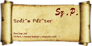 Szám Péter névjegykártya