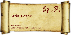 Szám Péter névjegykártya